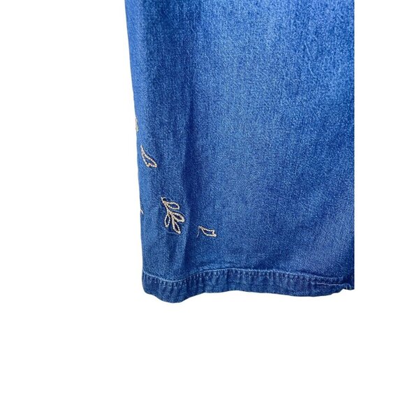 Vintage Denim A-Line Skirt With Embroidered Maxi Plus 14 - Picture 5 of 8